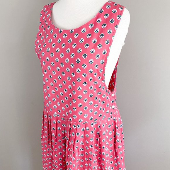 Vintage 90's Brynn Connelly Pink Sleeveless Tulip Midi Dress Small - Picture 2 of 4